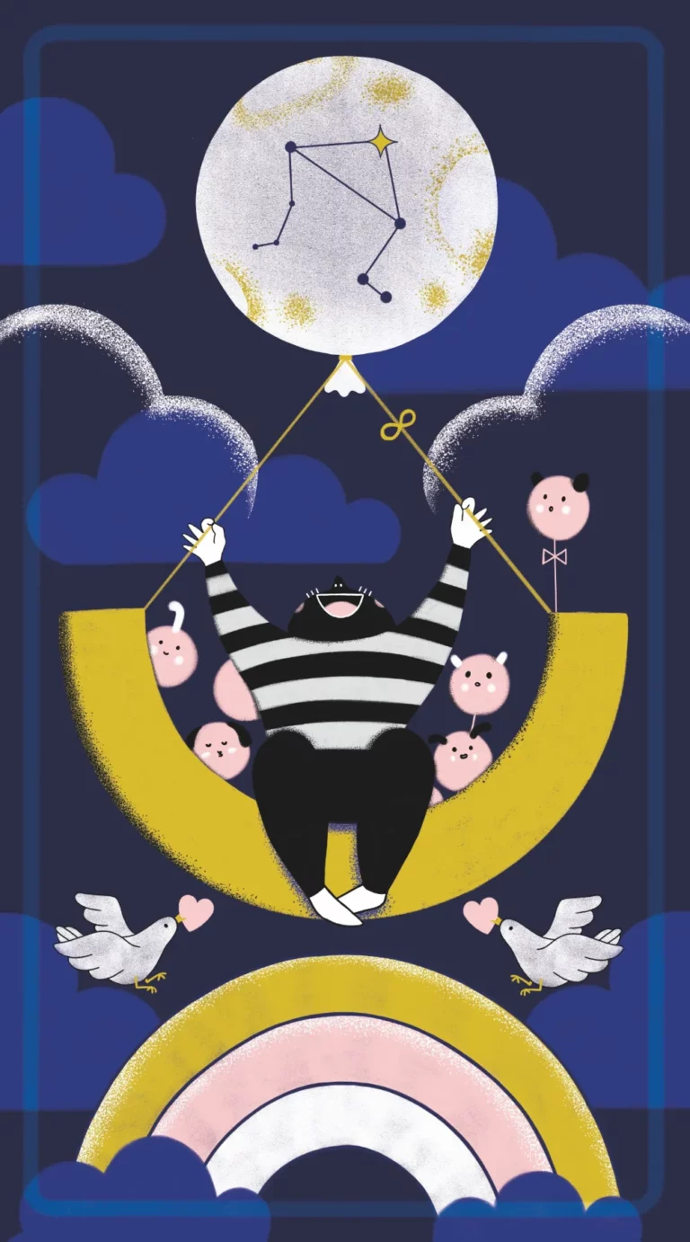 Carte Lune en Balance, La Fille du Magicien