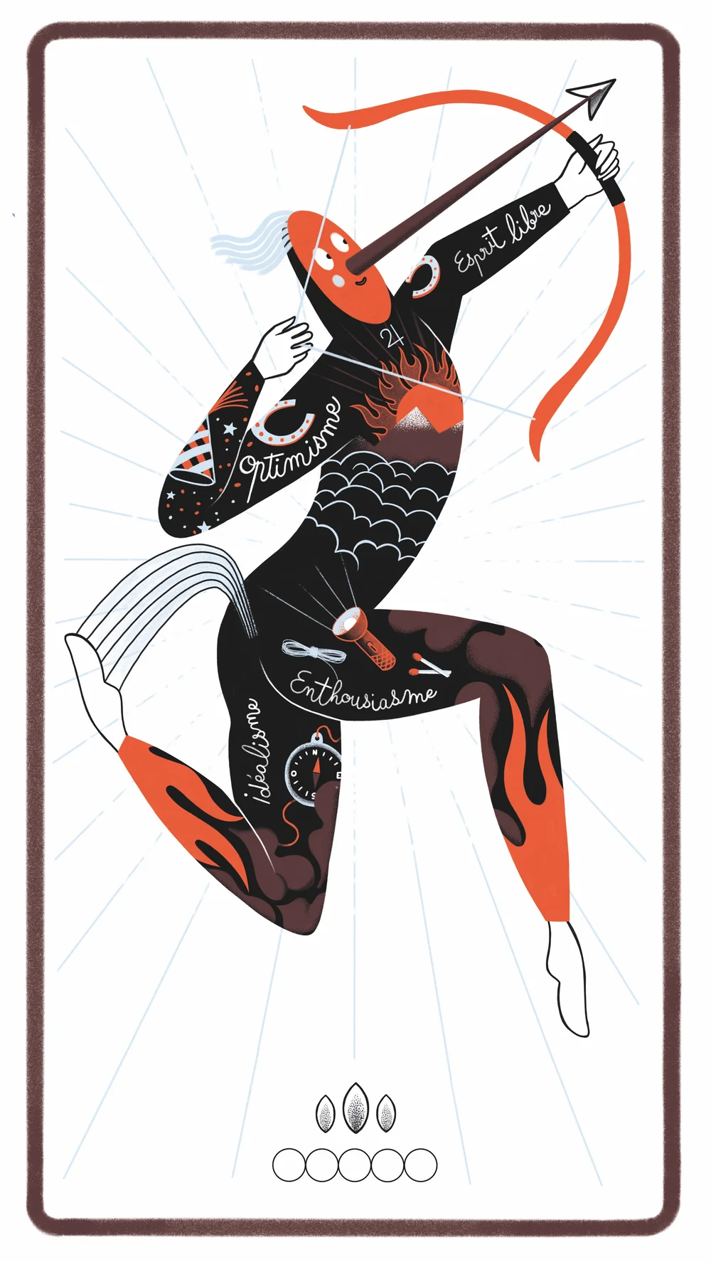 Illustration de l’Ascendant Sagittaire, carte La Fille du Magicien