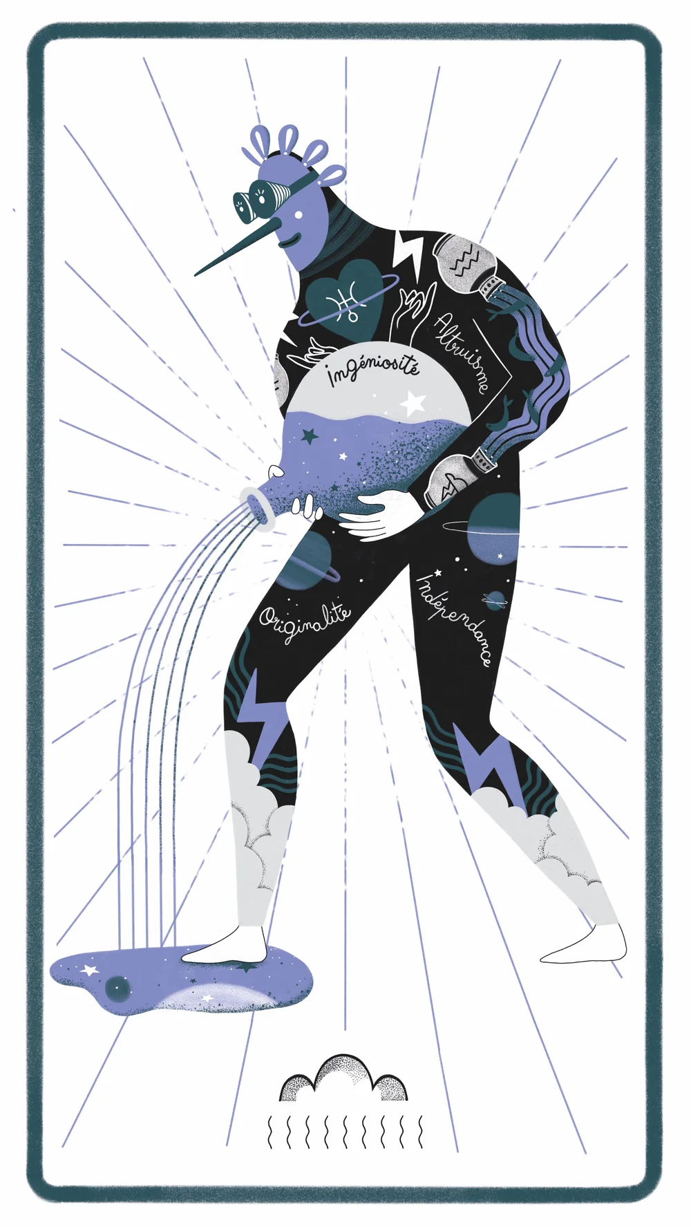 Illustration de l’Ascendant Verseau, carte La Fille du Magicien